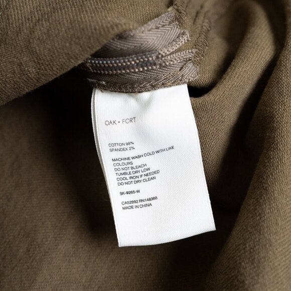 Oak + Fort Mini Skirt Khaki Contrast Stitch Twill - Picture 12 of 13